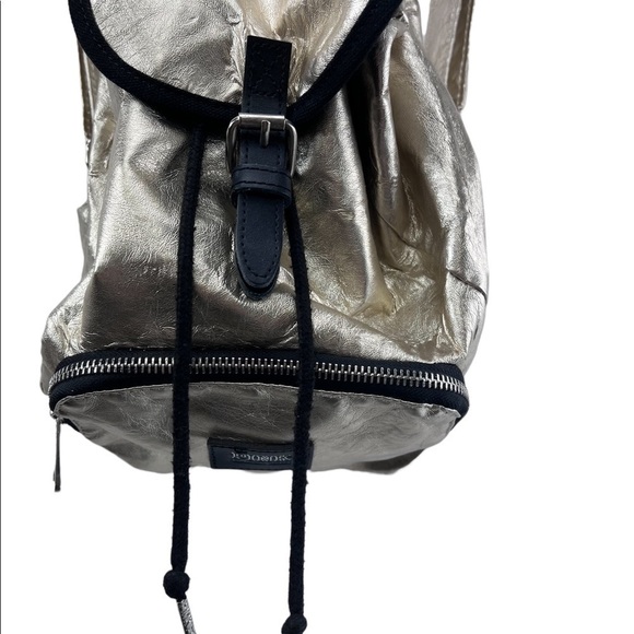 Victoria’s Secret Pink Mini Metallic Gold Shimmer Backpack Academia Travel Bag - Picture 13 of 16